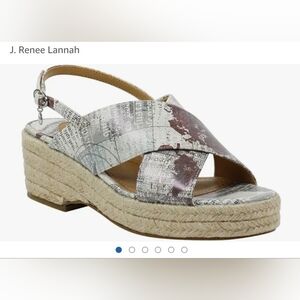 Women's Criss-Cross Wedge Sandal-Earth Tone Multi- NIB Size 9M